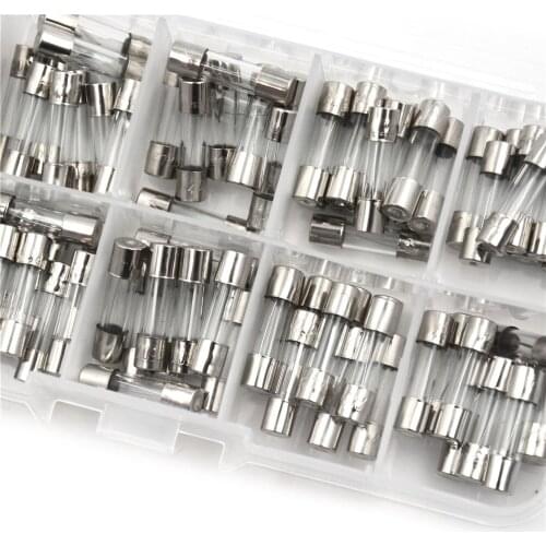 5x20mm Electrical Assorted Fuse Amp Fast-blow Glass Fuse Mix Set With Box 0.2A 0.5A 1A 2A 3A 5A 8A 10A 15A 20A 100Pcs/lot
