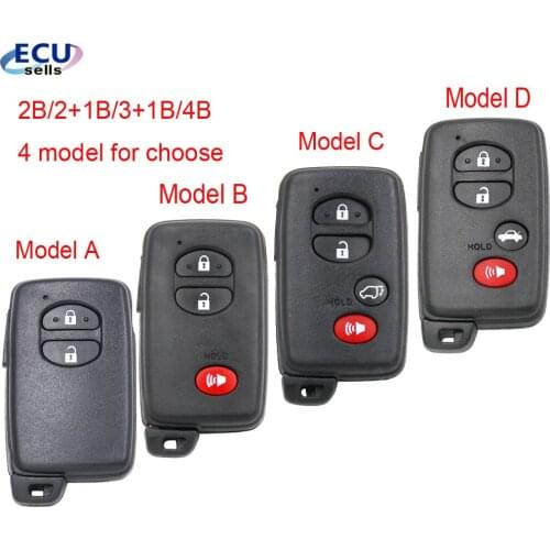 2B/2+1B/3+1B/4 Button Remote Car Key Shell Case Fob for Toyota Prius Land Cruiser 4Runner With Insert small key HYQ14AAB Black