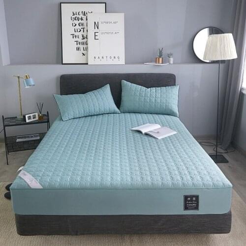 Breathable Gray Embossed Waterproof Mattress Covers Protector 180*200 Mattresses Topper Cotton Soft Mattress Thicken Protectors