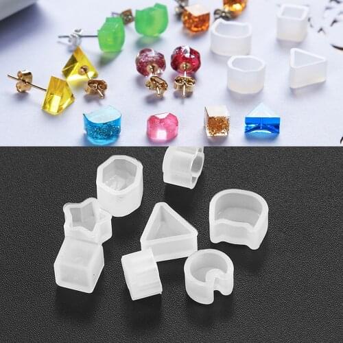 8Pcs Crystal Pendant Resin Epoxy Molds Mixed Style Silicone UV Resin Casting Molds For DIY Jewelry Making Findings Supplies