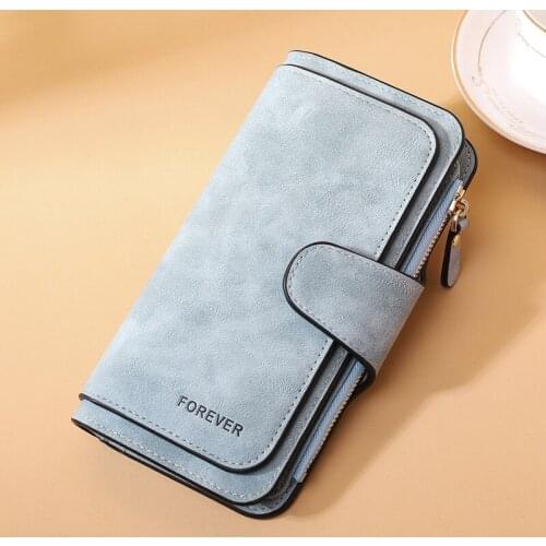 5 colors suede Leather Purse Card Holder Wallet Long & Short High capacity Women Clutch Wallet