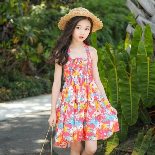 Beautiful Girl Dress Summer New 2020 Korean Childrens Clothing Foral Beach Dress Baby Childrens Fashion Casual Clothes