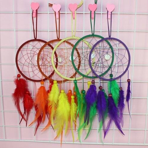 Colorful DIY Dream Catcher Kit Feather Decoration Wall Home nursery Decor Feather Set Crafts Dream Catcher DIY Material craft