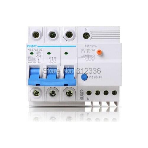 Free Shipping Two years Warranty LE C32 3P+N 32A 3 pole earth leakage ELCB RCD residual current circuit-breaker earth leakage