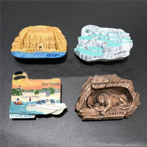 Lychee Egypt Turkey Switzerland Fridge Magnet 3D Country Refrigerator Magnets Travel Souvenirs Home Decoration