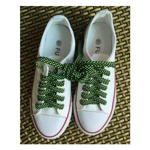 Fashion 47'' Unisex Shoelace Double Color Dotted Flat Shoe Laces Shoestrings Running/Jogging/Sports Fitness Shoelaces