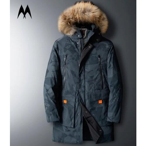 Plus Size White Duck Down Coat Men 2021 Brand New Puffer Jacket Men Winter Thick Warm Coats Fur Collar Hooded Jackets Coats Male