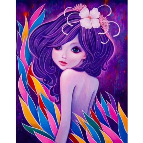 5D DIY Poured Glue Diamond Painting Kits Scalloped Edge Unique Handcraft Gift Home Wall Decoration Soft Canvas Fall Decor