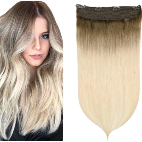 Halo Hair Extensions Human Hair Machine Made Remy Human Hair Extensions Bayalage Color