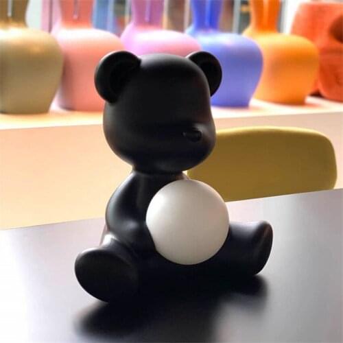 Italian Animal Cartoon Bear Night Lights Childrens Room Decoration Modern Desk Bedroom Bedside Study Table Lamps Fixtures