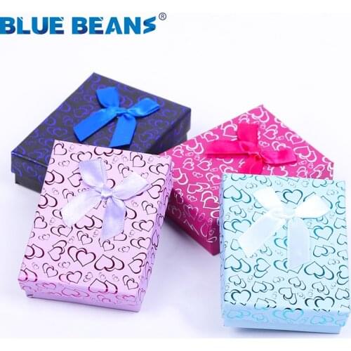 New Square jewelry organizer box Engagement Ring For Earrings Necklace Bracelet Display Box Gift Holder Black red white navy