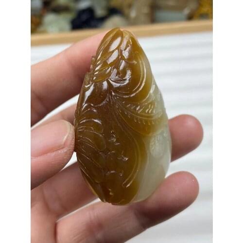 Natural 7A Myanmar jade Handcarved yellow jade pendant jade necklace women men pendants jewelry jade necklaces