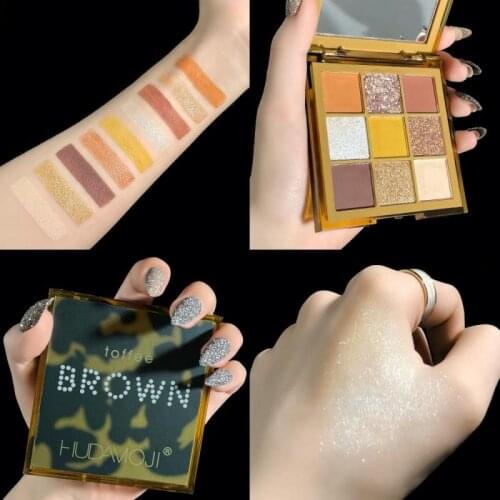 Eyeshadow Palette Holographic Matte Glitter Pigment Eye Shadow Pallete Earth Color Makeup Palette Long Lasting Eyeshadow TSLM1