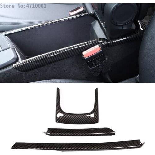 3pcs Carbon fiber Style ABS Car Armrest Box Side Decoration Strip Trim For BMW X1 F48 2016-2018 Car Accessories