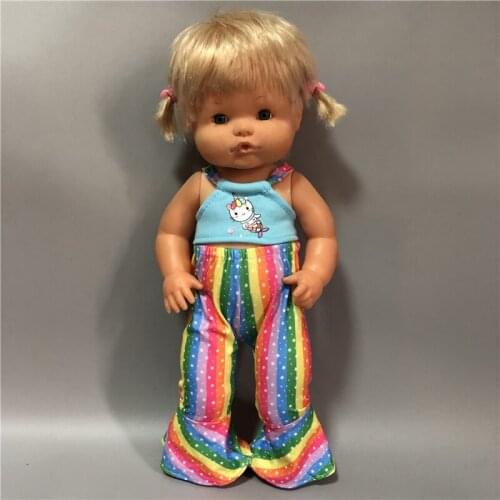 Suspender+Rainbow Flared Pants Suit Fit 42cm Nenuco Doll Nenuco y su Hermanita And 43cm Baby Doll Clothes Accessories