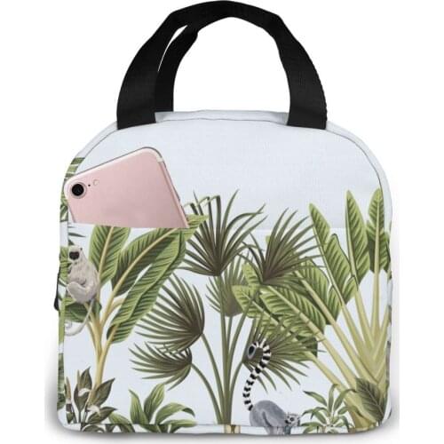 Portable Lunch Bag Wild Animals Thermal Insulated Lunch Box Tote Cooler Bag Bento Pouch Lunch Container Food Storage Bag
