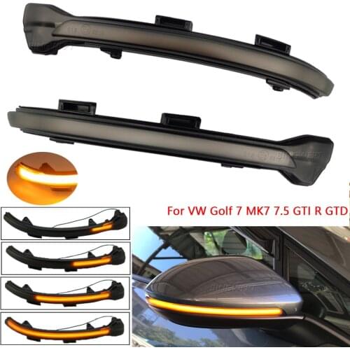 For VW Golf 7 GTI R GTE GTD MK7.5 13-19 Touran Jetta MK7 LED Dynamic Turn Signal Blinker Sequential Side Mirror Indicator Light