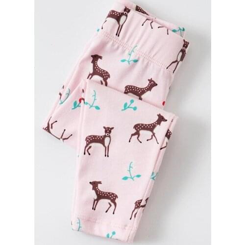 2 3 4 5 6 7 Y Toddler Girls Leggings Casual Deer Printed Cotton Home Trousers Baby Kids Pajamas Pants Autumn New Arrival 2019
