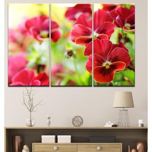 Romantic Nordic Red Flowers Poster Canvas Painting Wall Art Pictures For Lving Room HD Posters And Prints Home Decorative