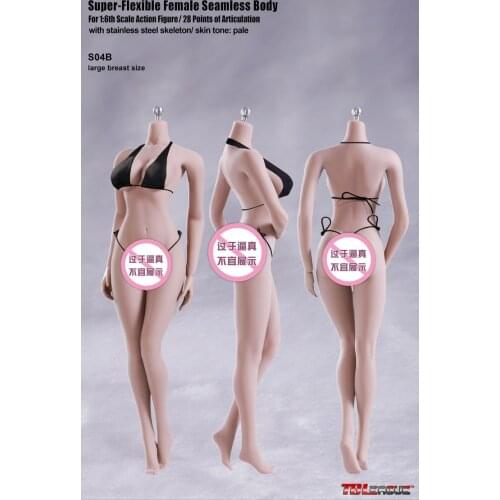 S01A /S04B/S07C/S10D 1/6 Female Body Pale Color Stainless Steel Skeleton Seamless Body Action Figure Doll Collection Model