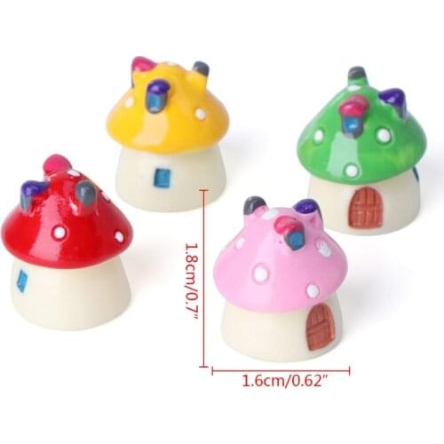 Garden Ornament Mushroom House Resin Figurine Craft Plant Pot Fairy Decoration
