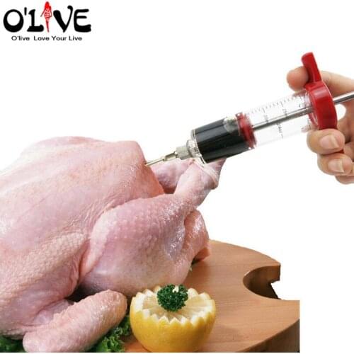 Meat Syringe Kitchen Turkey Marinade Injectors Barbecue Bbq Grill Meat Seasoning Syringe Injector Kitchen Tools Accessories