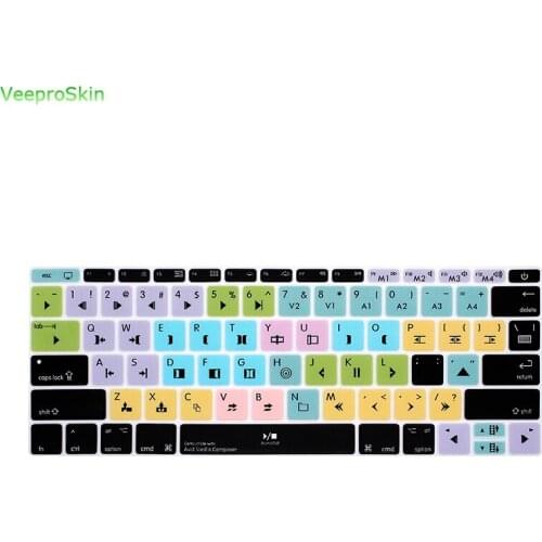 For Macbook Retina 12 A1534 Us Silicone Shortcuts Keyboard Cover Ableton Live Premiere Pro Cc Final Cut Pro X Avid Pro Tools