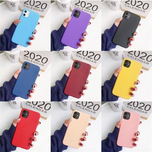 Candy color silicone phone case For iPhone11 iPhone 11 Pro MAX 6 6S 7 8 Plus XR X XS MAX SE 2020 matte soft tpu back cover