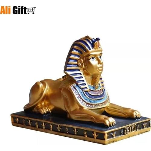 Sphinx Portrait Figurine Resin Arts Crafts Egypt Home Decor Miniature Ornaments home decoration accessories home decor figurine