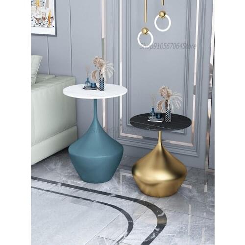 Light Luxury Side Table Nordic Rock Board Coffee Table Modern Minimalist Creative Round Table Sofa Side Table Net Red Small Corn