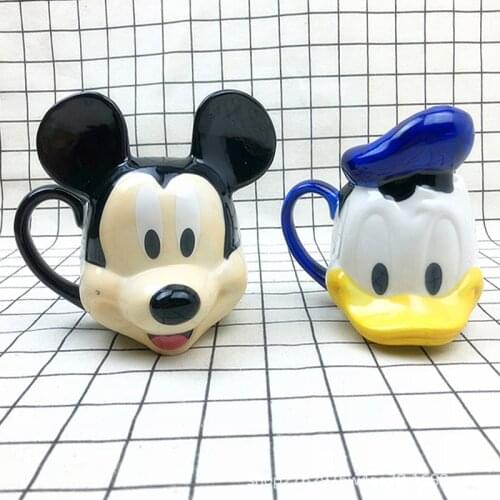 Disney Three-dimensional Donald Duck Cartoon Home Ceramic Cup Cute Girl Coffee Cup Couple Cup Drinking Cup