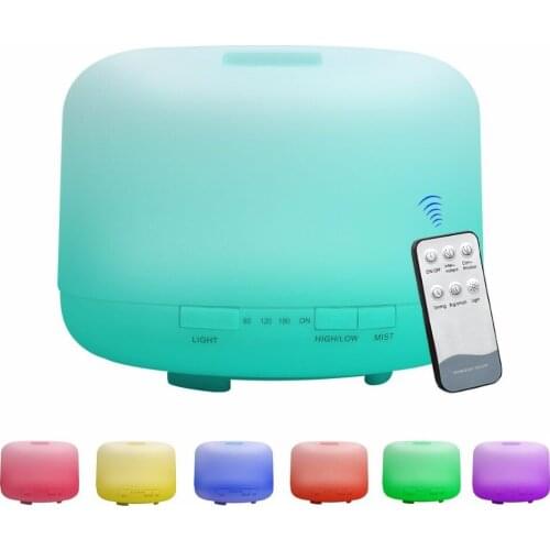 Remote Control 500ML Ultrasonic Air Aroma Humidifier With 7 Color Lights Electric Aromatherapy Essential Oil Aroma Diffuser