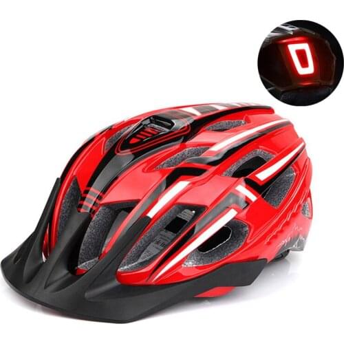 Bicycle Helmet LED Light Rechargeable Intergrally-molded Cycling Helmet Mountain Road Bike Helmets Sport Safe Hat For Men Women