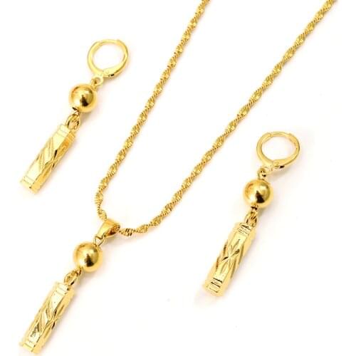 Bangrui ball beads Jewelry sets Classical Necklaces Earrings Set Gold Color & Brass,Arab/Africa Wedding Bride Dowry party gifts