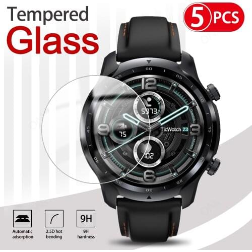 5Pcs 9H Tempered Glass For TicWatch Pro 3 4G C2 Plus E2 SmartWatch Screen Protector Film Accessories For Tic Watch 2 Gtx S E S2