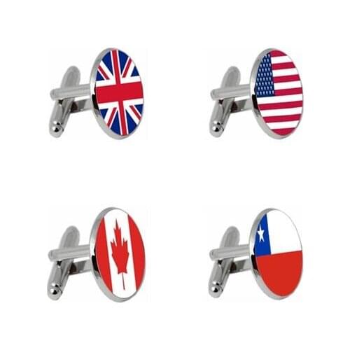National Emblem Cufflinks America/British/Chile/Canada USA/England Emblem Flag Cuff Links Cuff Button Mens Jewelry Party 20pair