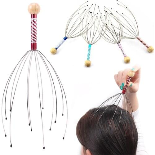 1PC Octopus Head Scalp Relaxation Massage Pain Relief Body Massager Stress Release Relaxing Claw Metal Massager Device Unisex