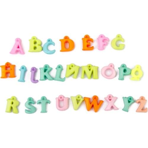 100± Mixed Acrylic Plastic Letters Pendant Beads Charms For DIY Craft 4-15mm