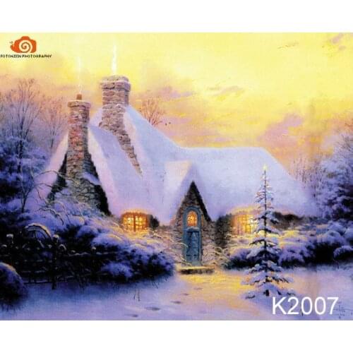 10X20ft Hand painted Muslin Christmas backdrops, nature winter snow scenic newborn Photography Studio wedding Backgrounds K2007