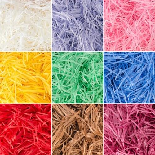20g/50g/100gMulticolor Raffia Gift Box Filler Gift Box Decoration Wave Paper Fruit Packaging Filler Shockproof Paper