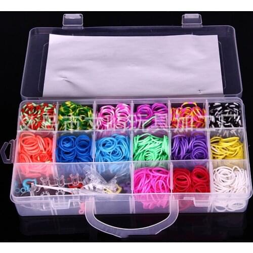 2000Rubber Bands Loom DIY Weave Box Elastic Bracelet Handicraft Creative Kit Girl Gift Kids Toys for Children 7-10 years Teenage