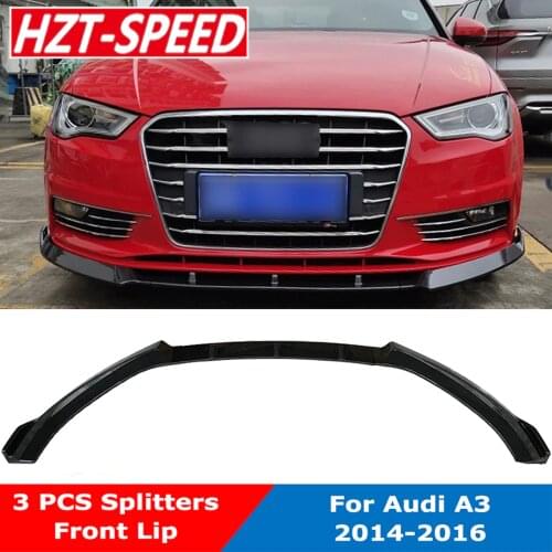 3-piece Front Bumper Lip Spoiler Diffuser Protecter For Audi A3 Standard Car Styling 2014-2016 Modification Exterior Parts 14-16