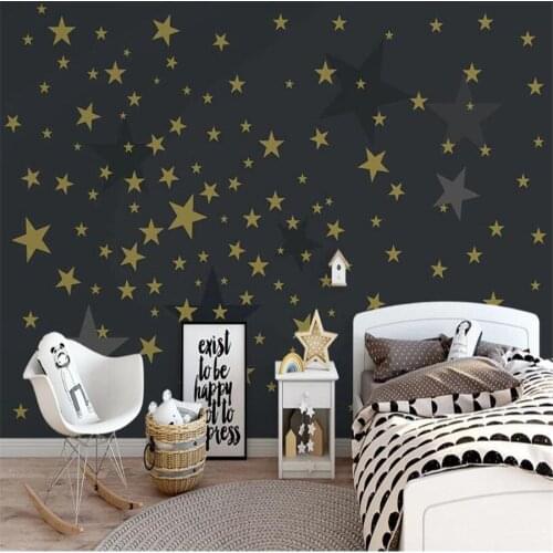 Milofi custom 3D wallpaper mural Nordic hand-painted cartoon night sky background wall living room bedroom decoration wallpaper