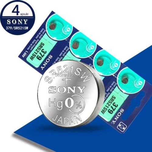 4Pc For Sony Watch Battery 1.55V 379 SR521SW D379 V379 AG0 Silver Oxide Button Cell Battery For Watch Electronic Calculator