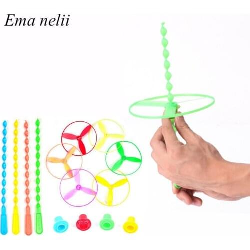 5pcs/lot Children Fun Outdoor Play Set & Sports Games for Kids Novelty Toys Boys Hand Made Rotating Dragonfly Flying Saucer Toy