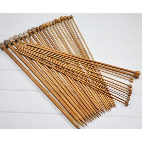 50set 36Pcs/set 18 Sizes Carbonized Bamboo Knitting Needles Single Pointed Smooth Crochet tool sets 2.0-10.0mm sport toy