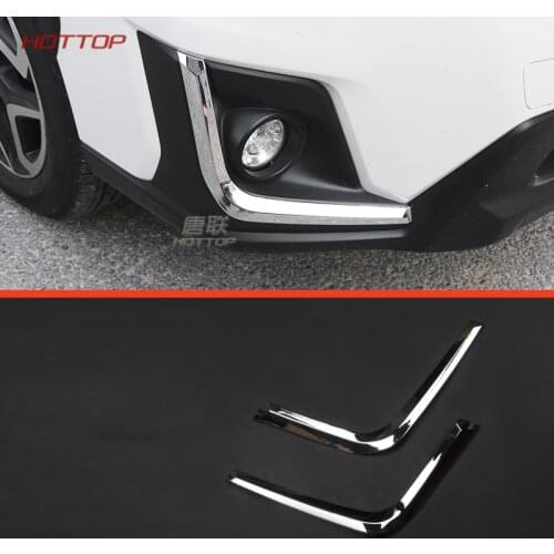 ABS Chrome Front Fog Light Eyelid Eyebrow Cover Trim For Subaru XV Impreza Crosstrek 2018 Foglight Lamp Protective car styling