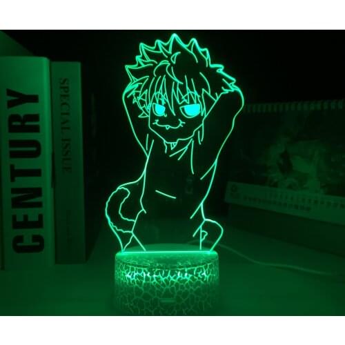 Anime Hunter X Hunter Killua Acrylic 3D LED Lamp White Base for Child Birthday Gift Bedroom Decor Manga Nightlight