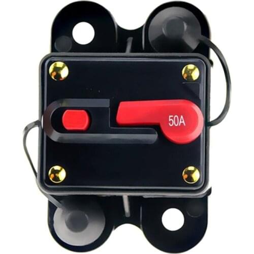 50A Circuit Breaker Car Audio Automatic Fuse Holder With Switch Protection High Voltage Auto-recovery Circuit Breaker Newest