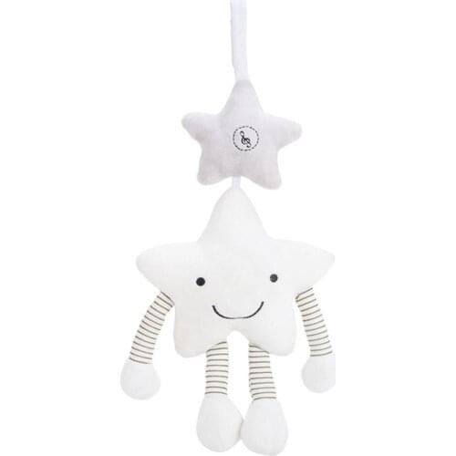 White Five-pointed Star Music Wind Chime Pendant Sounding Car Hanging Bed Hanging Bed Bell Baby Companion Toy